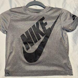 Nike Kids Charcoal Gray Tee with Black Logo